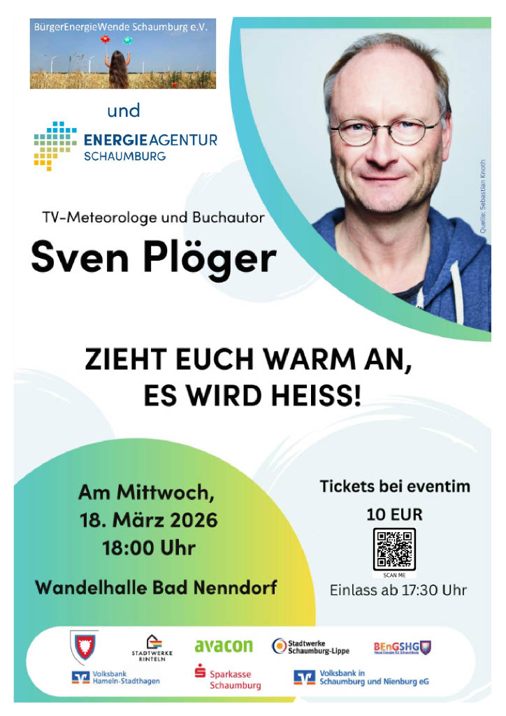 TV-Meteorologe Sven Plöger zu Gast in Bad Nenndorf Kartenvorverkauf ist gestartet – ideales Weihnachtsgeschenk!
